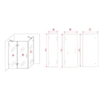 Cabină de duș Aloni 90×120×195 cm, ușă pivotantă, sticlă securizată 8 mm, profil cromat - imagine 6