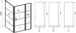Cabină de duș Aloni 90×140×200 cm, ușă cu element fix și perete lateral - imagine 5