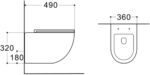 Vas WC suspendat Aloni Rimless cu funcție bideu Taharet, ceramică albă - imagine 4