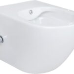Vas WC suspendat Aloni Rimless cu funcție bideu Taharet, ceramică albă