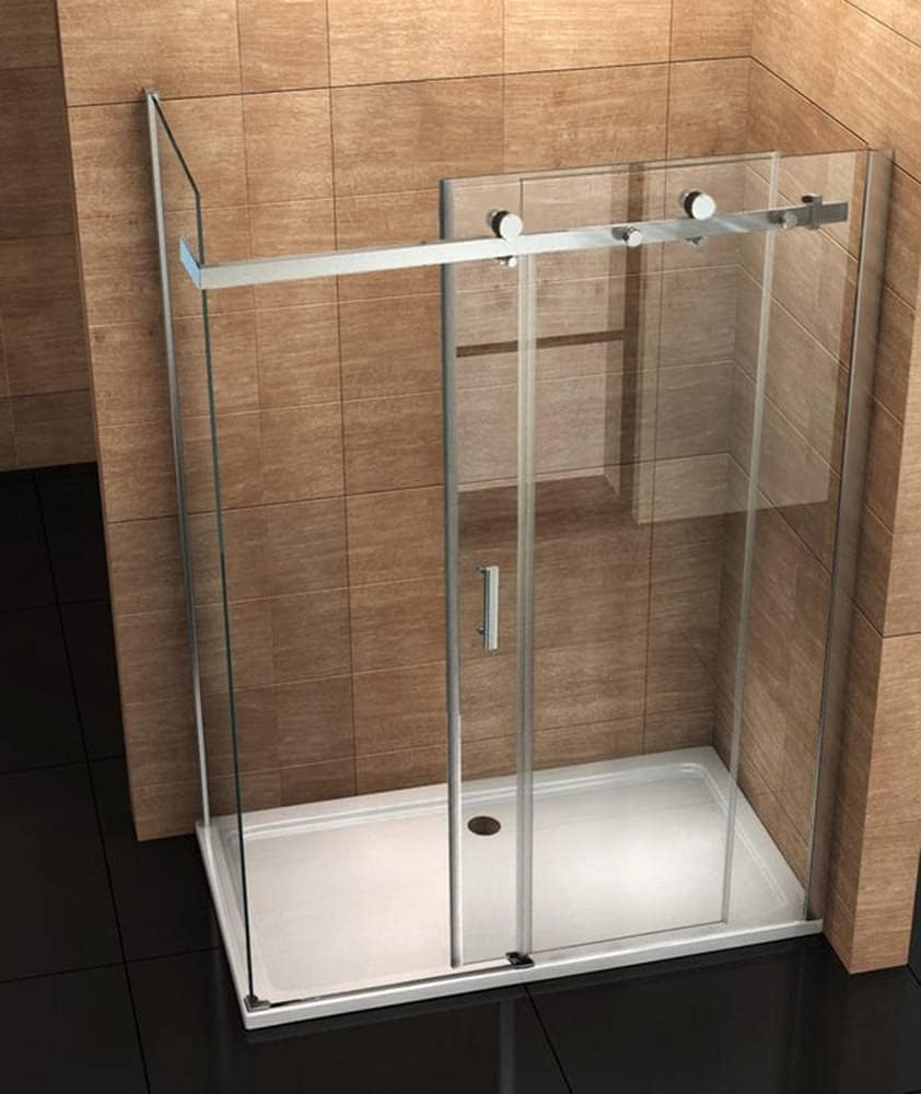 61Dld76skrL._AC_SL1000_ Cabină de duș Aloni 90×140×195 cm, uși glisante, sticlă securizată 8 mm, profil cromat - imagine 1