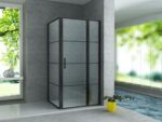 Cabină de duș Aloni 90×140×200 cm, ușă cu element fix și perete lateral