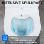Vas WC suspendat Aloni Rimless cu funcție bideu Taharet, ceramică albă - imagine 3