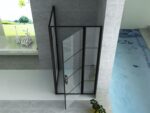 Cabină de duș Aloni 90×140×200 cm, ușă cu element fix și perete lateral - imagine 2