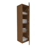 Dulap înalt de baie Aloni Elite 135 cm, finisaj nuc, front cu relief orizontal - imagine 2
