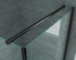 Cabină de duș Aloni 90×90×190 cm, ușă pivotantă, sticlă securizată 6 mm, profil negru mat - imagine 2