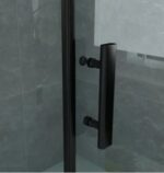 Cabină de duș Aloni 90×90×190 cm, ușă pivotantă, sticlă securizată 6 mm, profil negru mat - imagine 3