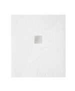 Cădiță de duș Zenon Smart SL Nieve 90×100 cm, marmură compozită albă, cu sifon și capac inox