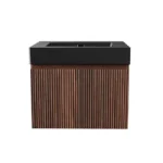 Mobilier de baie Aloni Ela 60 cm cu lavoar negru, finisaj nuc - imagine 3