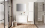 Dulap înalt de baie Aloni Hayat 35×135×35 cm, 2 uși Soft-Close, alb lucios - imagine 2