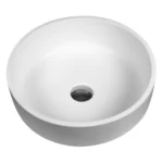 Lavoar tip bol Aloni Sun 40×40×13 cm, Solid Surface, alb lucios