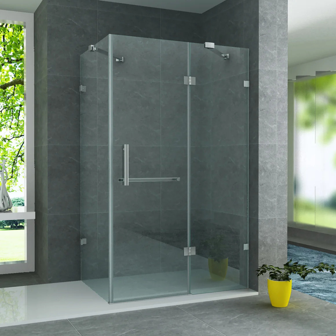 cr503-90120_b4b4d87f-4ecd-463d-a04e-e312ee3bf354 Cabină de duș Aloni 90×120×195 cm, ușă pivotantă, sticlă securizată 8 mm, profil cromat - imagine 1