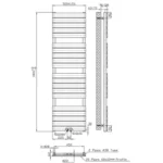 Radiator portprosop Belrad 1800×500 mm, 936 W, racordare centrală, alb lucios - imagine 3